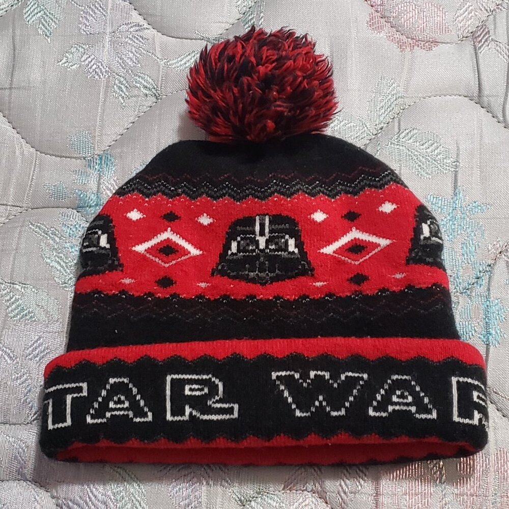 Boys Star Wars Darth Vader Acrylic Knit Beanie Hat